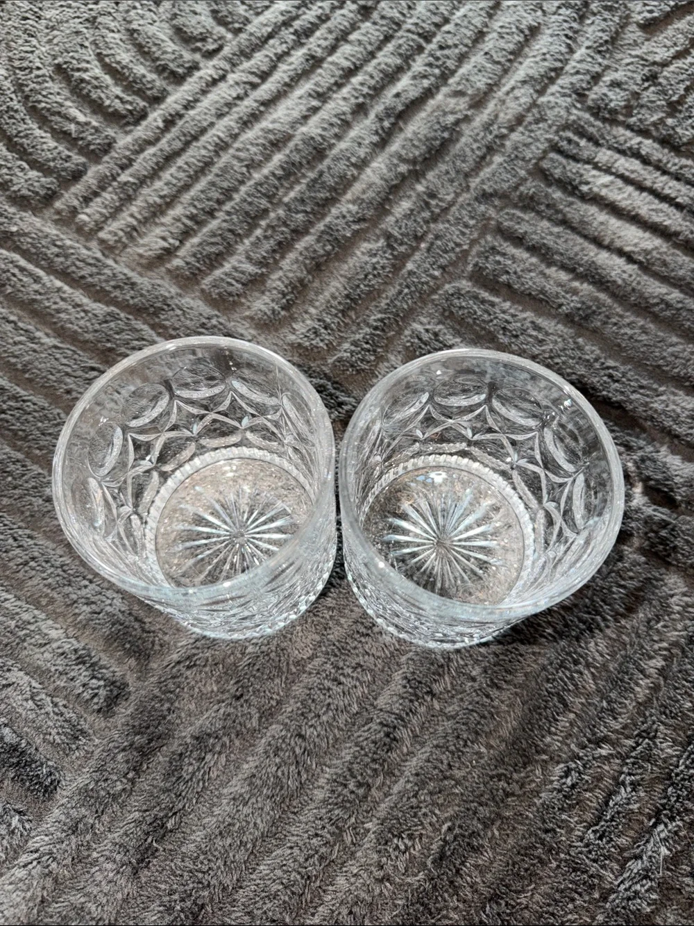 Cut-Glass Tumbler Set of 2 - Clear Crystal Pattern Cristal D'Arques Masquerade